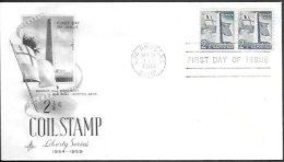 USA FDC Cover 1959. 2 1/2c Coil Stamp Liberty Series. Bunker Hill Monument - 1951-1960