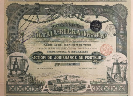 Société Minière Joltaïa-Rieka (Krivoï-Rog) - Action De Jouissance - Bruxelles - 1899 - Très Décoratif - Russia