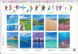 2020 Japan National Parks Fishing Hiking Dolphins Fish  Miniature Sheet Of 10  MNH @  BELOW FACE VALUE - Ungebraucht