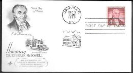 USA FDC Cover 1959. Surgeon Ephraim McDowell. Medicine Operation. Danville KY - 1951-1960