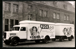 Fotografie Ackermann-Fahrzeugbau Wuppertal, Lastwagen Aufbauten, LKW Magirus-Deutz Fa. H. F. Huber & Co. Hamburg  - Automobiles