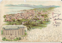230181 FRANCE CANNES GRAND HOTEL MONTFLEURY MULTI VIEW CIRCULATED TO NICE POSTAL POSTCARD - Autres & Non Classés