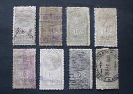 FRANCE FRANCIA QUITTANCES FISCAUX 1891 MEDAILLON DE TASSET VARIETE GRIS-BRUN GRIS-NOIR GRIS-PERLE GRIS - 1859-1959 Usados