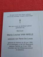 Doodsprentje Maria Louisa Van Wiele / Hamme 30/6/1908 - 9/5/1998 ( René De Loose ) - Religion & Esotérisme