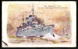 Künstler-AK Japanese Navy, Battleship Yashima, Kriegsschiff  - Other & Unclassified