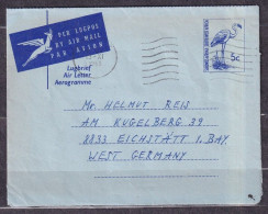 SOUTH AFRICA. 1968/Luderitz, Five-cent PS Aerogramme/abroad Mail. - Cartas & Documentos