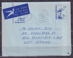 SOUTH AFRICA. 1968/Luderitz, Five-cent PS Aerogramme/abroad Mail. - Lettres & Documents