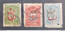 TURKEY OTTOMAN العثماني التركي Türkiye 1917 SERVICE TUGHRA EGIRA 1332 E PTT B OF BEHIE CAT UNIF 520/522 - Used Stamps