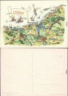 Ansichtskarte Allgemein Mecklenburg Vorpommern Landkarte: Ostsee 1961 - Autres & Non Classés