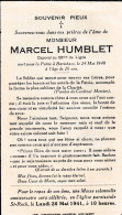 Souvenir MH D'Andrimont Tué Au Combat 24.05.1940 à Bavichove - Décès