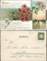 Ansichtskarte  Künstlerkarte - Blumen - Liebe Mein Glück 1900  - Couples