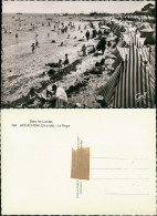 CPA Arcachon Arcaishon Panorama Strand La Plage, Strand Belebt 1960 - Other & Unclassified