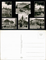 Mainz Mehrbild-AK Münsterplatz Telegrafenamt, Kirche, Postamt Bahnhofstr.  1960 - Mainz