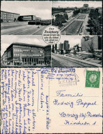 Ansichtskarte Duisburg 4 Bild: Bahnhof, Straße, Hafen 1960 - Duisburg