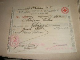 RICEVUTA CROCE ROSSA 1922 - Documents Historiques