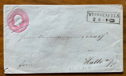 GERMANIA - BUSTA POSTALE  1 G. FROM WEISSENFELS  TO HALLE - Postal  Stationery