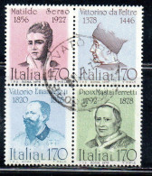 ITALIA REPUBBLICA ITALY REPUBLIC 1978 PERSONAGGI ILLUSTRI BLOCCO BLOCK BLOC USATO USED OBLITERE' - Blocks & Sheetlets