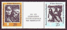 1971. DDR. 20th Anniv - International Federation Of Resistance Fighters. MNH. Mi. Nr. 1680-81 (Zdr.) - Neufs