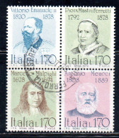 ITALIA REPUBBLICA ITALY REPUBLIC 1978 PERSONAGGI ILLUSTRI BLOCCO BLOCK BLOC USATO USED OBLITERE' - Blocks & Sheetlets