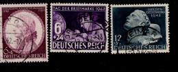 Deutsches Reich 810 - 812 Mozart / Tag Der Briefmarke / Heldengedenktag Gestempelt Used (2) - Used Stamps