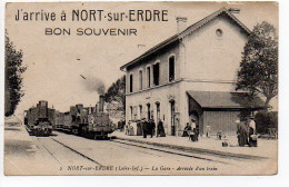 J'arrive à Nort Sur Erdre, Bon Souvenir - La Gare, Arrivée D'un Train - Nort Sur Erdre