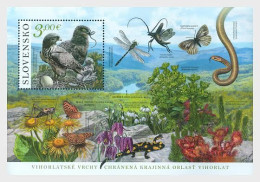 SLOVAKIA 2024 FAUNA Animals. Birds Of Prey. Insects DRAGONFLY BUTTERFLY SNAKE LIZZARD - Fine S/S MNH - Neufs