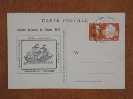 DQ4 MARTINIQUE   BELLE CARTE JOURNEE TIMBRE   1947 + +AFF. INTERESSANT+ - Briefe U. Dokumente