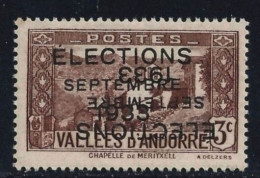 ● ANDORRE 1933 ● ELECTIONS SEPTEMBRE 1933 ● Varietà : Doppia Soprastampa Di Cui Una Capovolta ️● Cat. 1800 € ️● L. 12 ️● - Nuovi