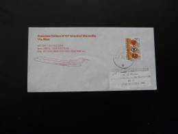 Lettre Premier Vol First Flight Cover Istanbul Turkey To Marseille Boeing 727 Air France 1989 - Airmail