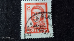 ARJANTİN-1900-1920    8    PESOS    DAMGALI   OFFİCİAL - Used Stamps