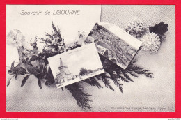 F-33-Libourne-15P33 Souvenir De LIBOURNE, Petites Vues, Fleurs, Cpa BE - Libourne