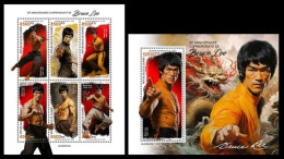 Guinea 2023 50th Memorial Anniversary Of Bruce Lee. (415) OFFICIAL ISSUE - Cinéma