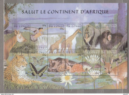 ANIMALS BIRDS BUTTERFLIES 2003 Congo MNH(**) Mi Bl 149 #Fauna1024 - Autres & Non Classés