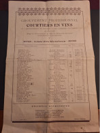 Affiche  28 X 42  / Liste Des Membres Courtiers En Vins Ste Foy La Grande 33 Gironde / 24 Bergerac 1943 - Posters