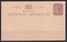 MAURITIUS. 1889/unused Two-cents Postal Stationery Card. - Mauritius (...-1967)