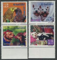 El Salvador:Unused Stamps Serie Amistad, Dogs, Parrots, Cat, 2001, MNH - Chiens