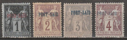 Port-Said N° 1, 2, 3, 4 * - Unused Stamps