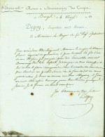 Empire Révolution Lettre Autographe Signature Degoy Inspecteur Aux Revues Administrateurs Troupe 21e Division Militaire - Politicians  & Military