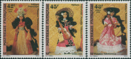 French Polynesia 1988 Sc#486-488,SG536-538 Tahitian Dolls Set MLH - Sonstige & Ohne Zuordnung