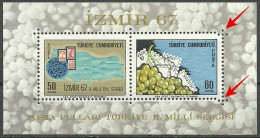 Turkey; 1967 2nd National Stamp Exhibition "Izmir 67" "Perforation ERROR" - Unused Stamps