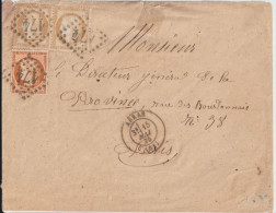 1875 - MIXTE CERES / SIEGE Sur ENVELOPPE 3° ECH. TARIF 70C De ARRAS GC 174 => PARIS - 1849-1876: Période Classique