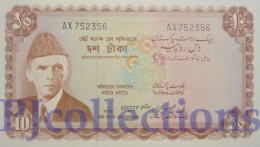 PAKISTAN 10 RUPEES 1970 PICK 16b UNC W/PINHOLES RARE - Pakistan