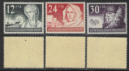 Germania Germany 1940 General Government Anniversary Mi N.56-58 Complete Set MNH ** - Occupation 1938-45