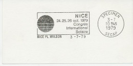 Specimen Postmark Card France 1979 International Solar Congress - Climate & Meteorology