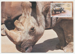 Maximum Card Poland 1984 Rhinoceros - Elephant - Autres & Non Classés