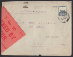 VAR 19 - 2/11/1939 - Incoming Mail. Letter Sent From Palestina To Italy. English Censor Label. - Palestine