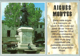 CPM - GARD - AIGUES MORTES - STELE ERIGEE A LA MEMOIRE DE LOUIS IX ( SAINT LOUIS ) - Aigues-Mortes