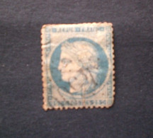 STAMPS FRANCIA 1871 CERES 25 CENT BLEU N.60 (YVERT) OBLITERE 4500 Divonne - 1871-1875 Cérès