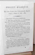 ANONYME - PROJET D'ARRETE QUI SERA DISCUTE DANS L'ASSEMBLEE NATIONALE DEMAIN 6 - 1701-1800