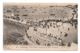 Carte Postale Ancienne - Circulé - Dép. 33 - ARCACHON - Plage THIERS, Entrée De La Jetée, Bassin - Arcachon